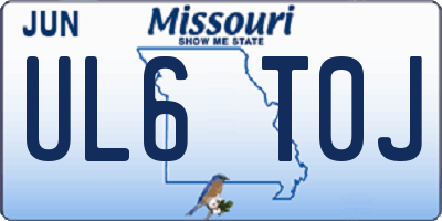 MO license plate UL6T0J