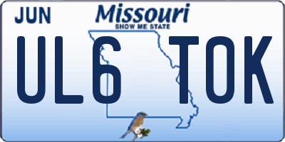 MO license plate UL6T0K