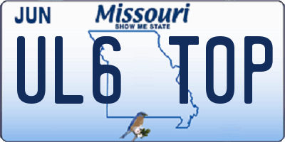 MO license plate UL6T0P