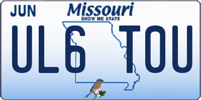 MO license plate UL6T0U