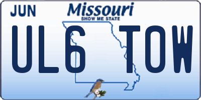 MO license plate UL6T0W