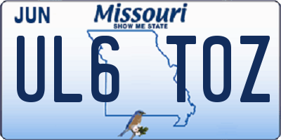 MO license plate UL6T0Z