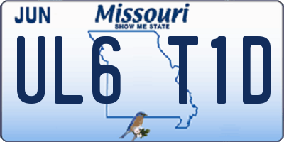 MO license plate UL6T1D