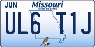 MO license plate UL6T1J