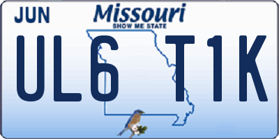 MO license plate UL6T1K