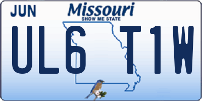 MO license plate UL6T1W