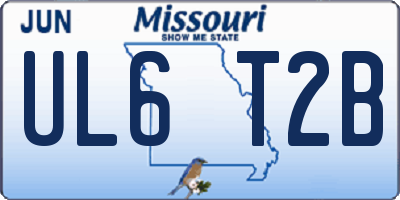 MO license plate UL6T2B