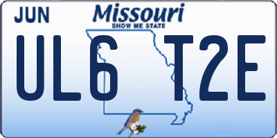 MO license plate UL6T2E