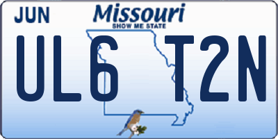 MO license plate UL6T2N