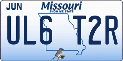 MO license plate UL6T2R