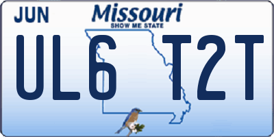 MO license plate UL6T2T