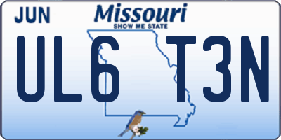 MO license plate UL6T3N