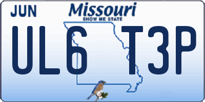 MO license plate UL6T3P