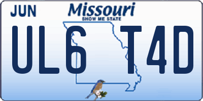 MO license plate UL6T4D