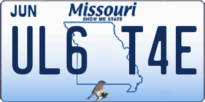 MO license plate UL6T4E