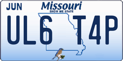 MO license plate UL6T4P