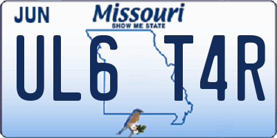 MO license plate UL6T4R