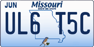 MO license plate UL6T5C