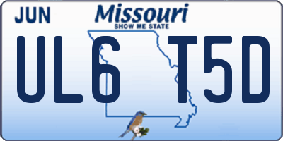 MO license plate UL6T5D