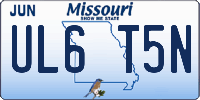 MO license plate UL6T5N