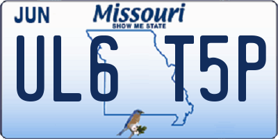 MO license plate UL6T5P