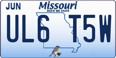 MO license plate UL6T5W