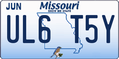 MO license plate UL6T5Y