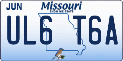 MO license plate UL6T6A