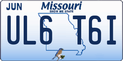 MO license plate UL6T6I