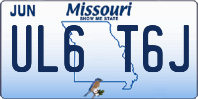 MO license plate UL6T6J
