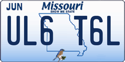 MO license plate UL6T6L