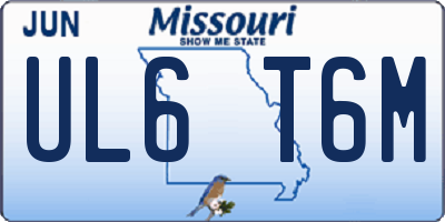 MO license plate UL6T6M