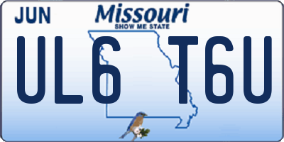 MO license plate UL6T6U