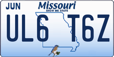 MO license plate UL6T6Z