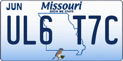 MO license plate UL6T7C