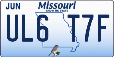 MO license plate UL6T7F