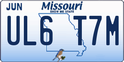 MO license plate UL6T7M