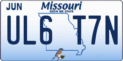 MO license plate UL6T7N