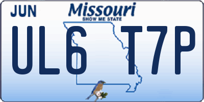 MO license plate UL6T7P