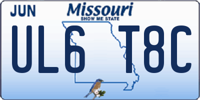 MO license plate UL6T8C