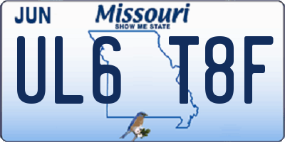 MO license plate UL6T8F