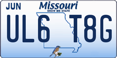 MO license plate UL6T8G