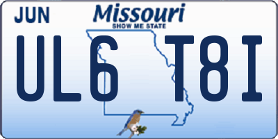 MO license plate UL6T8I