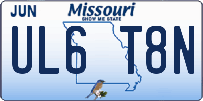MO license plate UL6T8N
