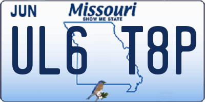 MO license plate UL6T8P