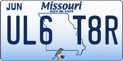 MO license plate UL6T8R