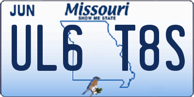 MO license plate UL6T8S