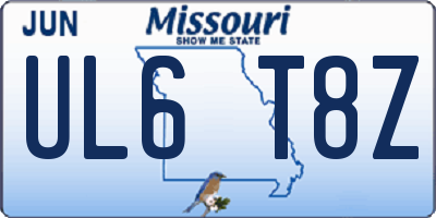 MO license plate UL6T8Z
