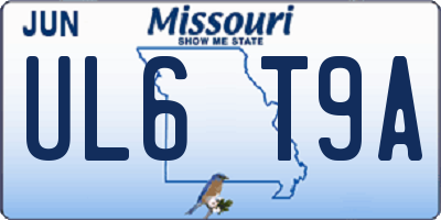 MO license plate UL6T9A