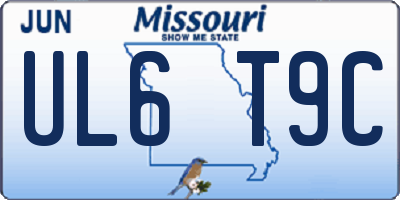 MO license plate UL6T9C